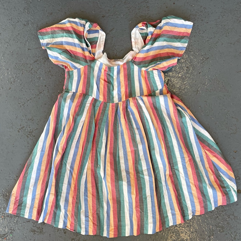 Madewell rainbow stripped summer dress size L